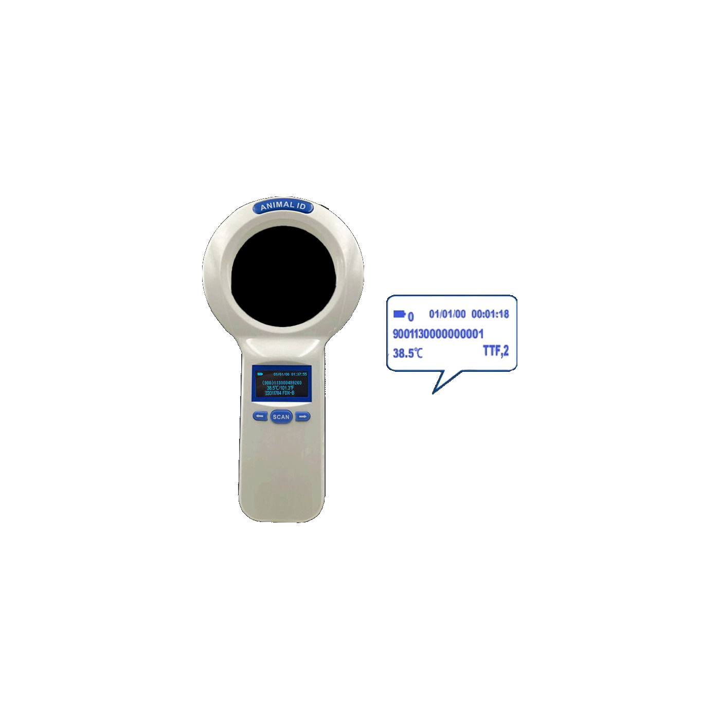 Animal Handheld RFID and Temperature Reader